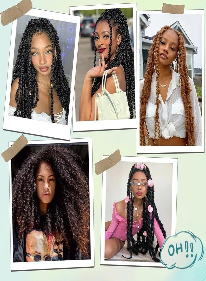 Chicmoi 8 Inch Bob Marley Hair Short Afro Kinky Twist Braiding Hair for Passion Twist Crochet Hair 8 Packs 1B Black Soft Fluffy Twisted Up Springy Afro Twist Hair Extension for Women Girl - Image 5